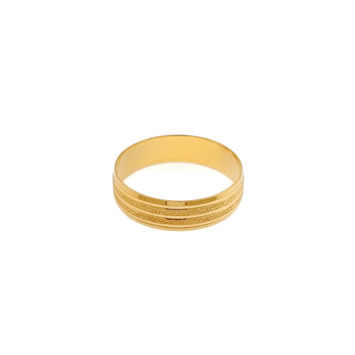 Sand Texture Dual Strip Band Ring