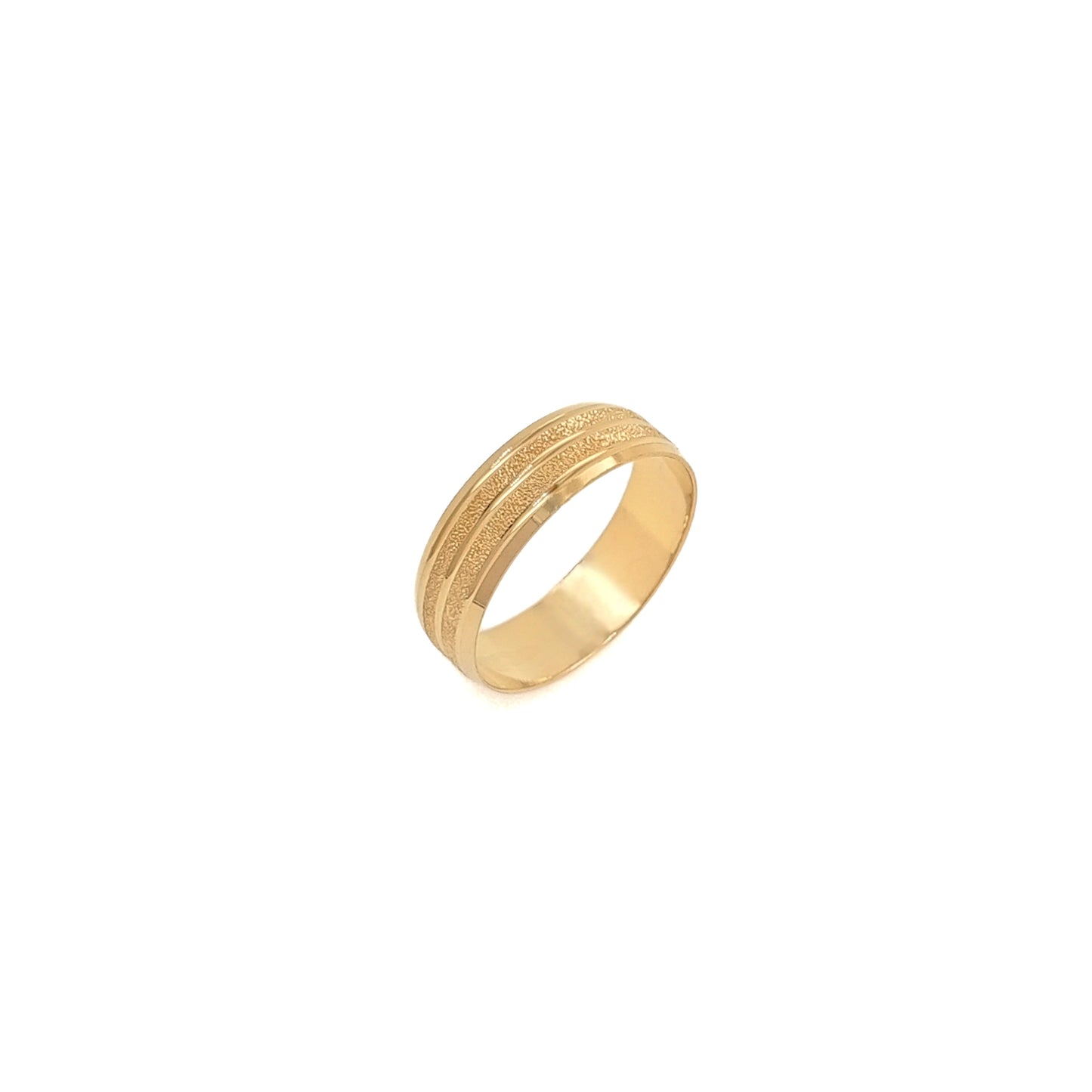 Sand Texture Dual Strip Band Ring