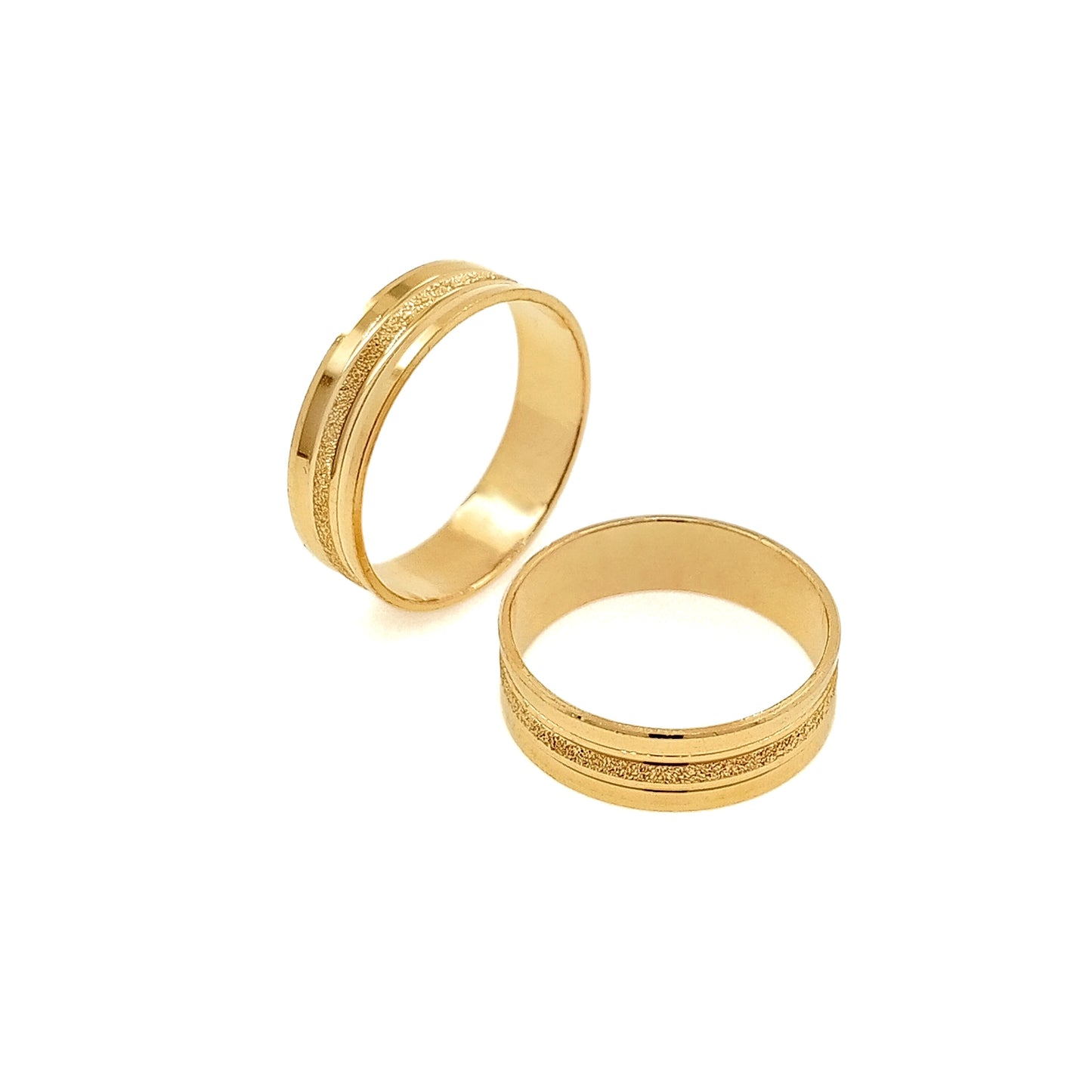 Sand Texture Single Strip Band Ring