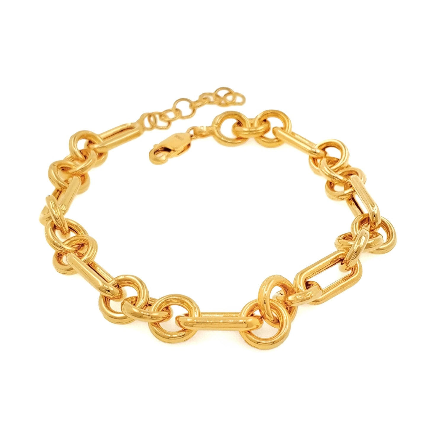 Paperclip Triple Rolo Link Bracelet