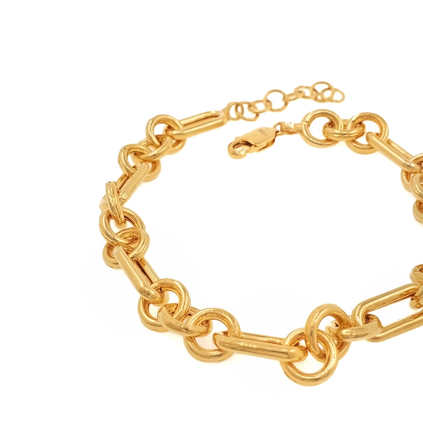 Paperclip Triple Rolo Link Bracelet