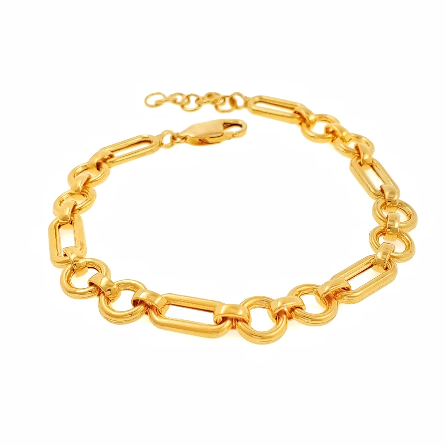 Paperclip Twin Rolo Link Bracelet