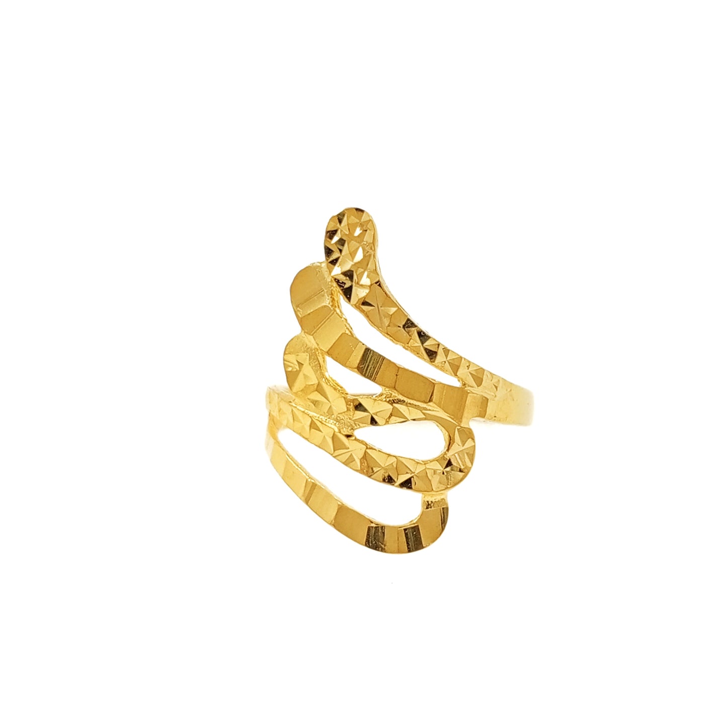 Flaming Swan Diamond Cut Ring