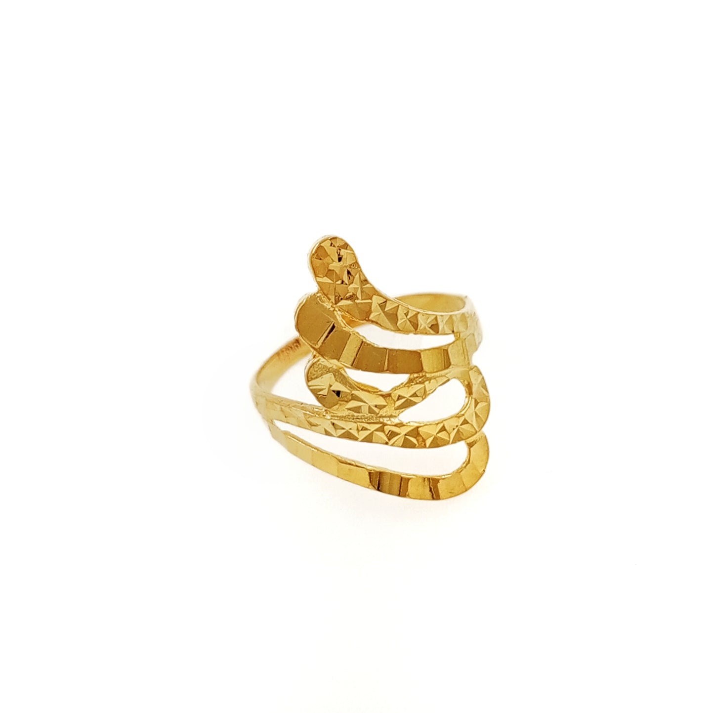 Flaming Swan Diamond Cut Ring