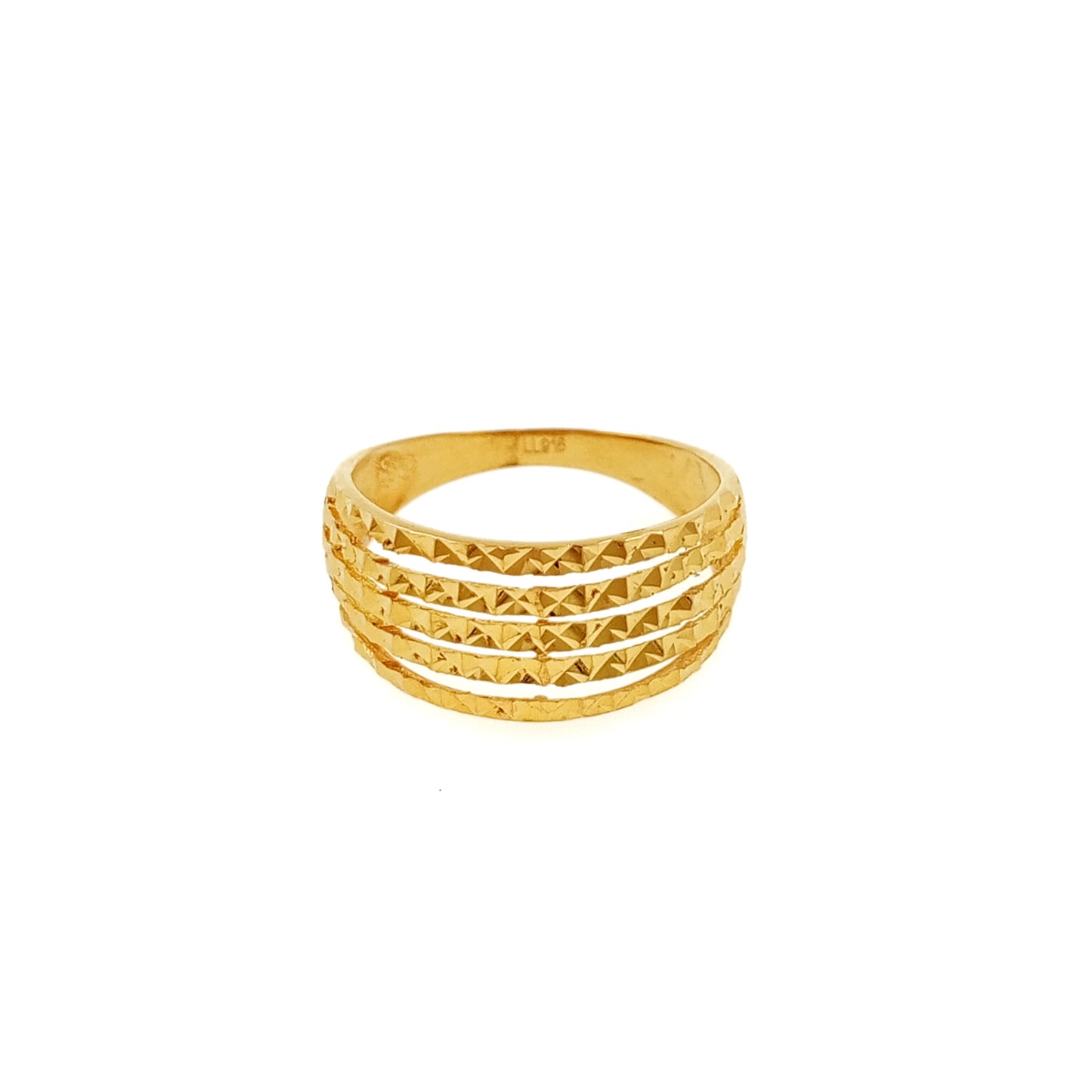 Diamond Cut Strip Stack Ring
