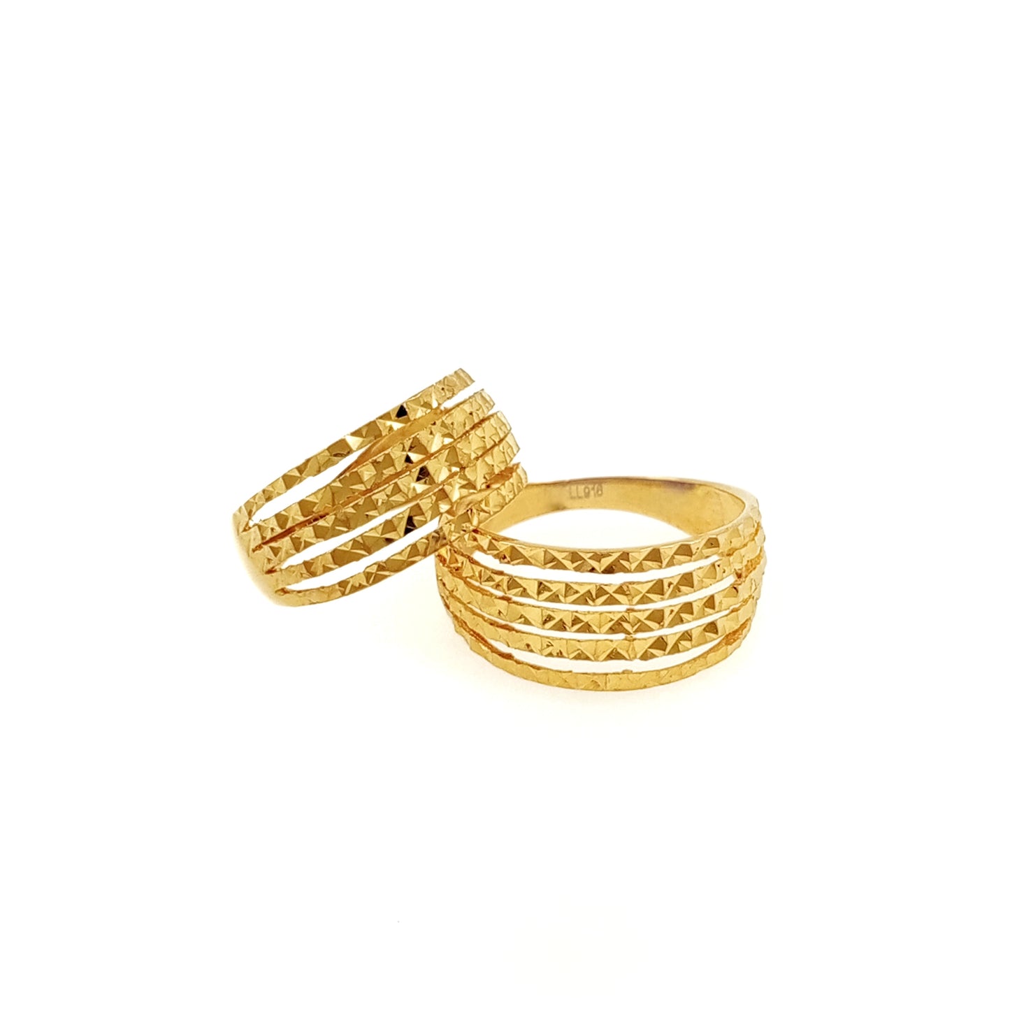Diamond Cut Strip Stack Ring