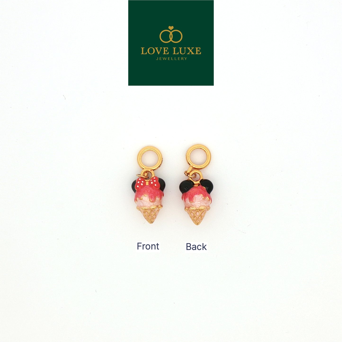 LOVE LUXE Minie Ice Cream Dangling Hard Gold Charm | Emas 916/22K