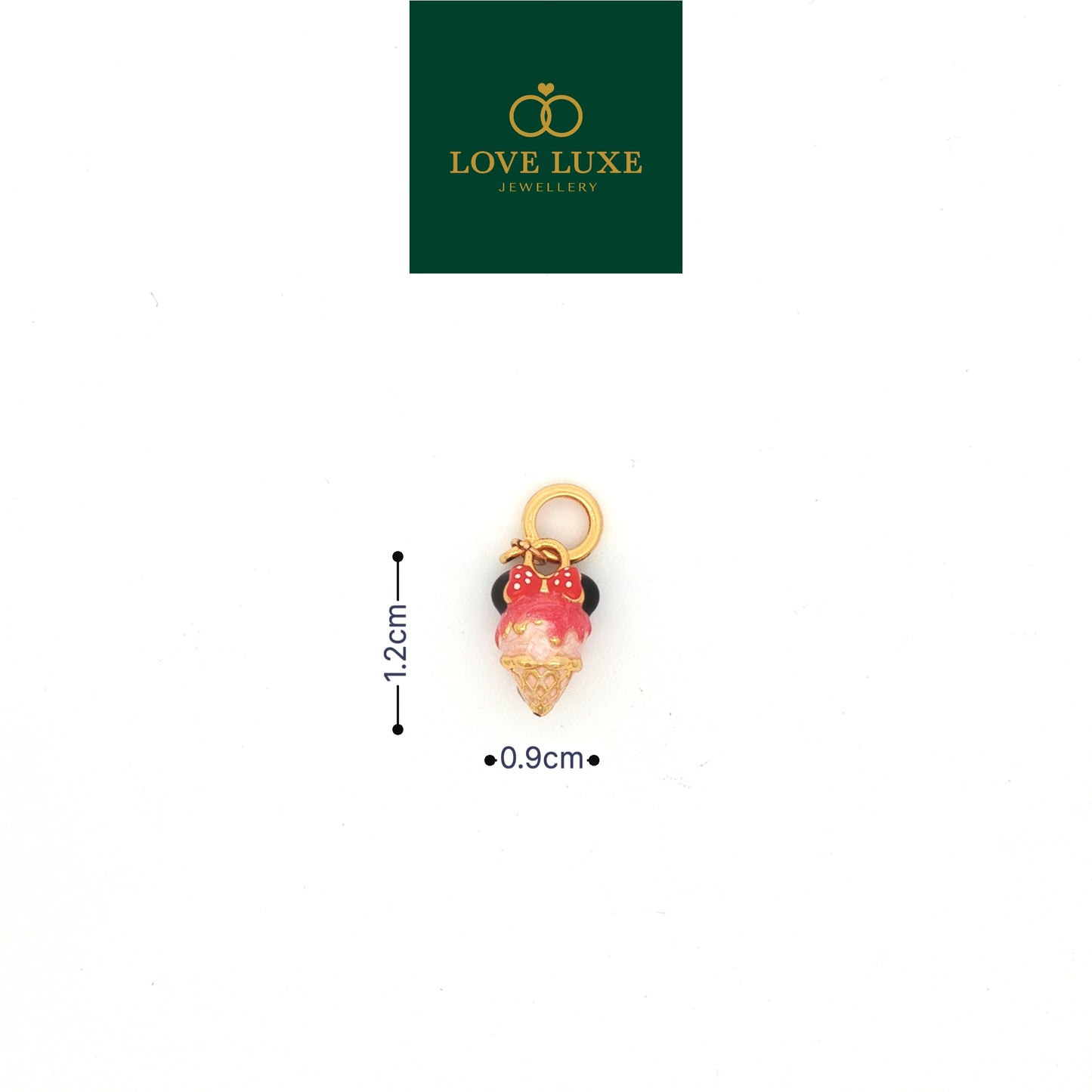 LOVE LUXE Minie Ice Cream Dangling Hard Gold Charm | Emas 916/22K