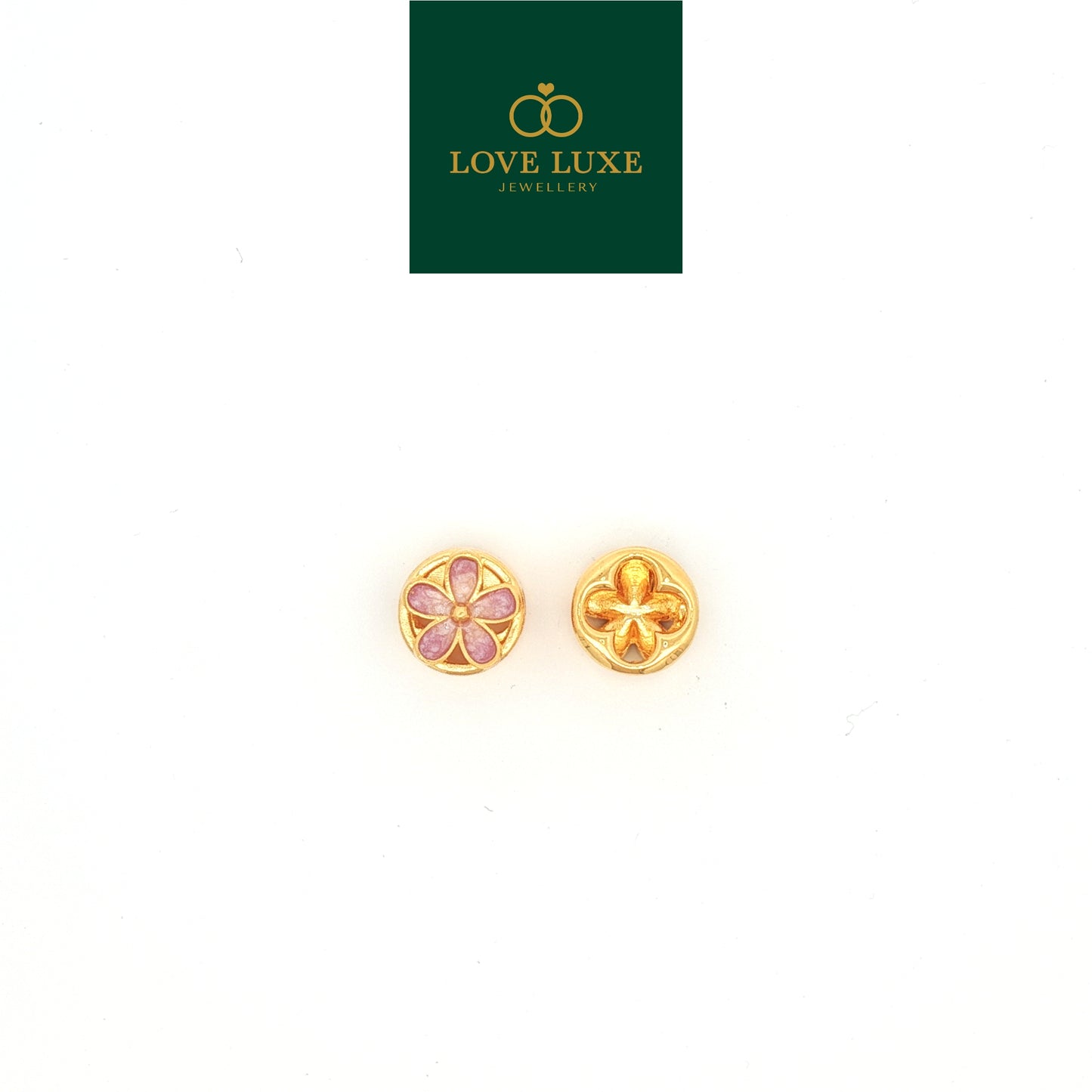 LOVE LUXE Light Purple Flower Stud Charm | Emas 916/22K