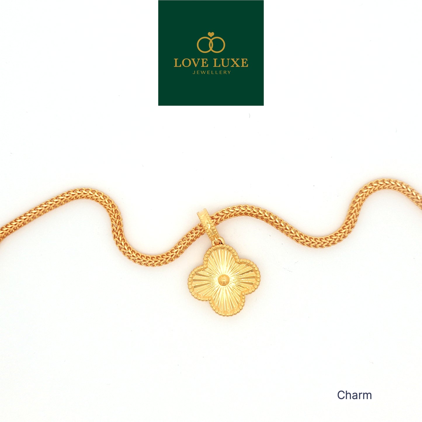 LOVE LUXE Clover Cleef Dangling Charm Pendant | Emas 916/22K