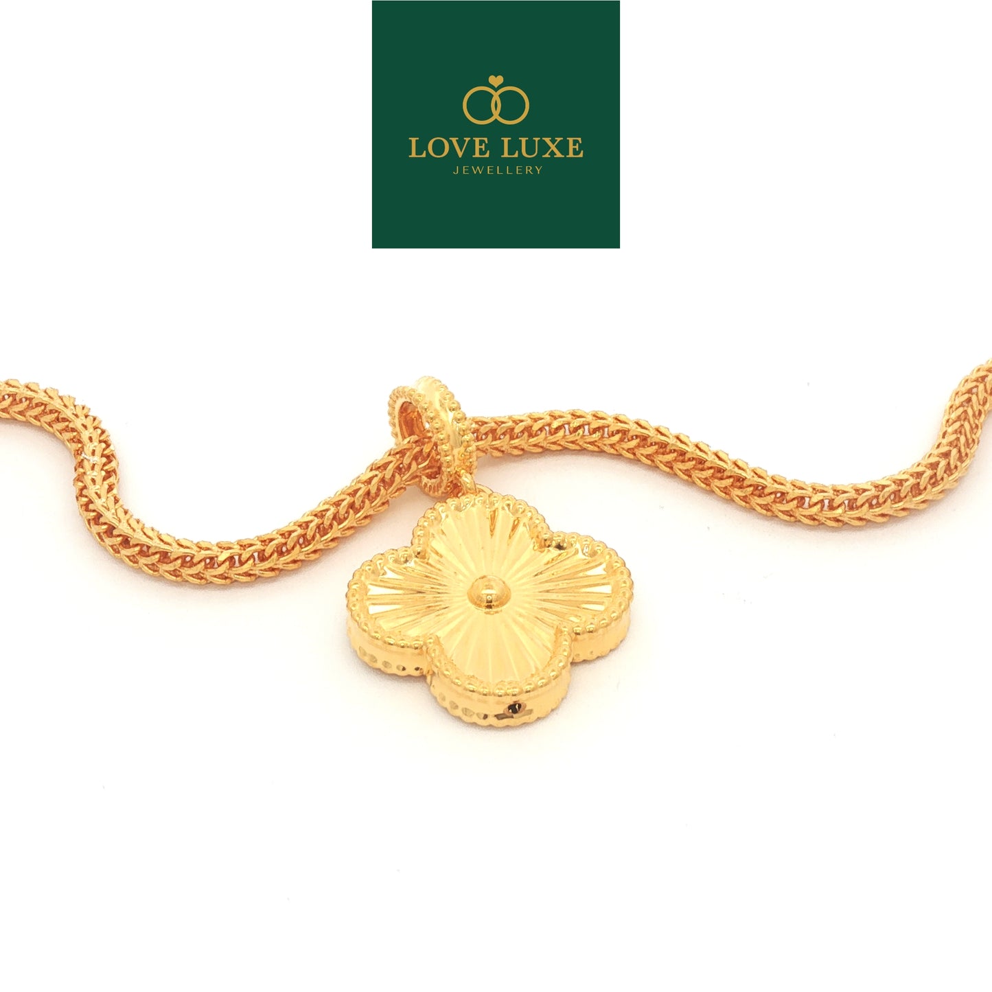 LOVE LUXE Clover Cleef Dangling Charm Pendant | Emas 916/22K