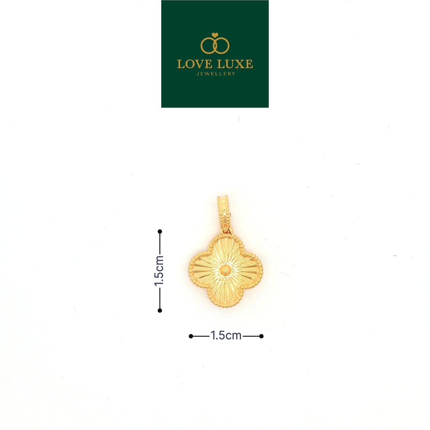 LOVE LUXE Clover Cleef Dangling Charm Pendant | Emas 916/22K
