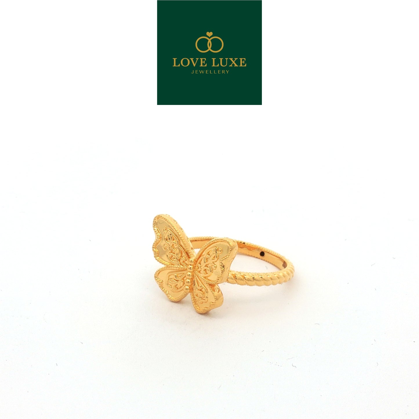 Floral Butterfly Layer 5D Hard Gold Ring | Emas 916/22K