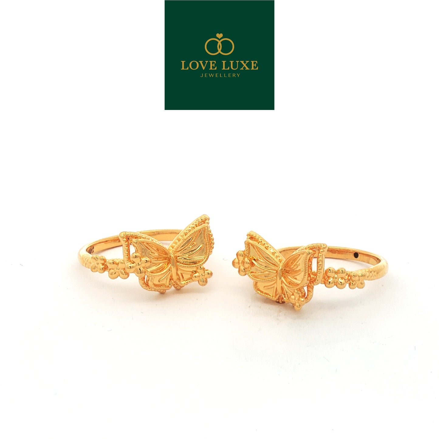 Wing Butterfly Layer 5D Hard Gold Ring | Emas 916/22K