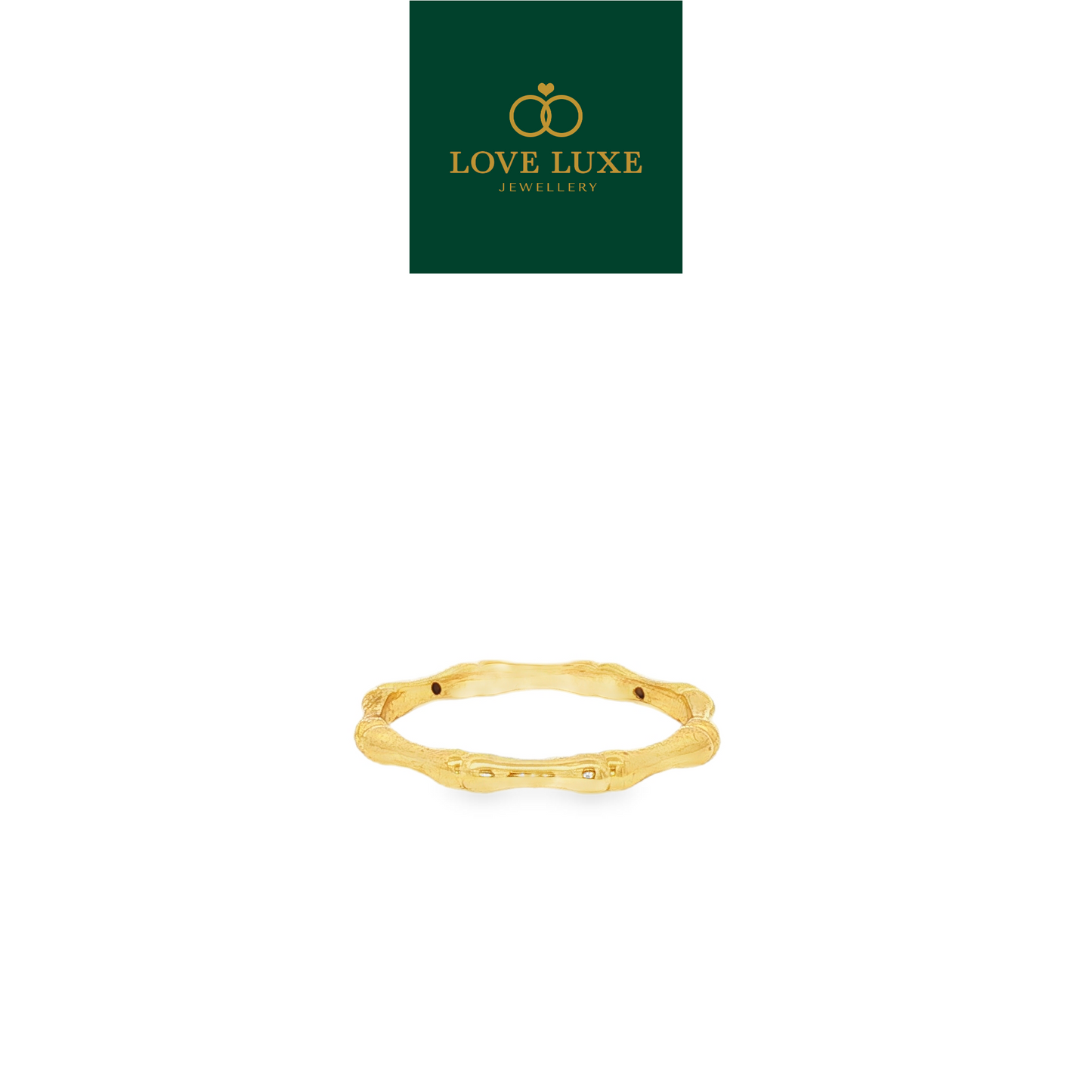 Bamboo Bone 5D Hard Gold Ring | Emas 916/22K