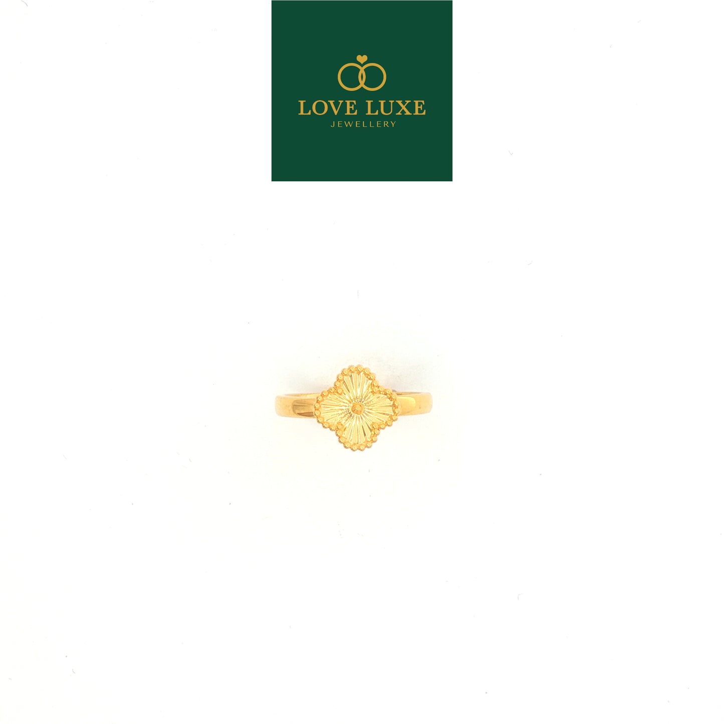 Cleef Clover Starburst Hard Gold Ring | Emas 916/22K