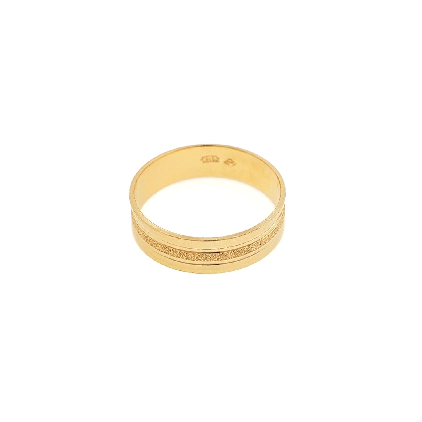 Sand Texture Single Strip Band Ring