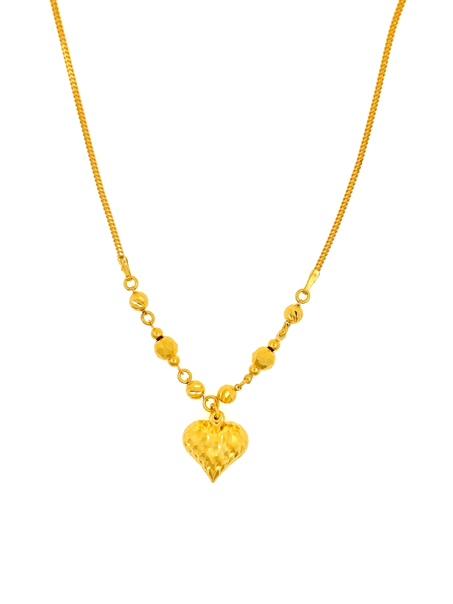 Aurelia Puffy Diamond Cut Heart Necklace