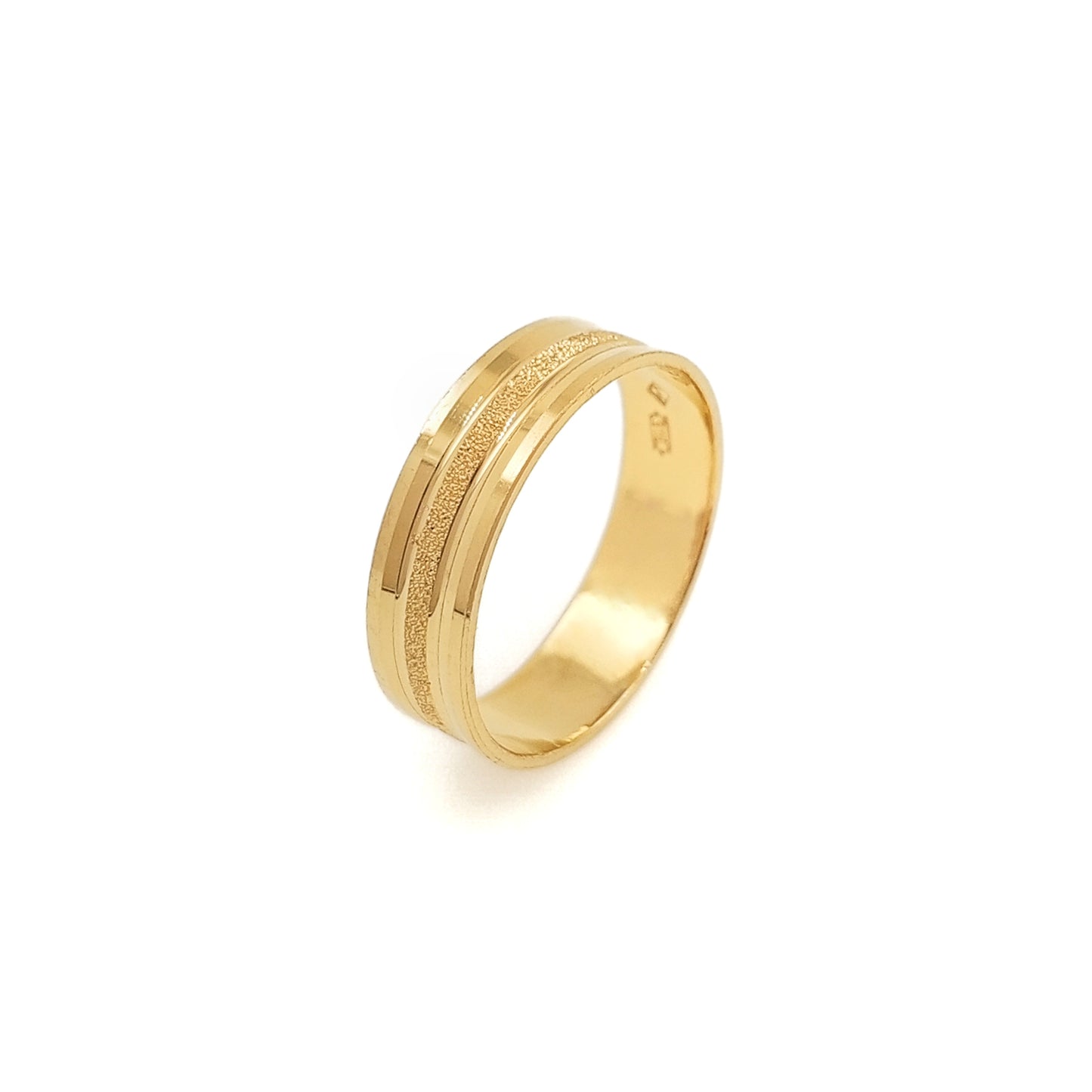 Sand Texture Single Strip Band Ring