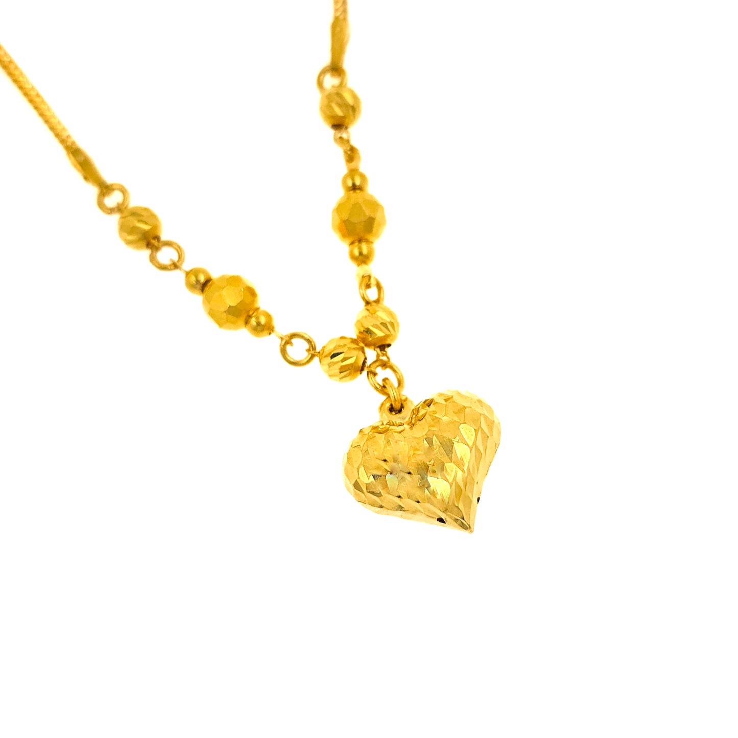 Aurelia Puffy Diamond Cut Heart Necklace