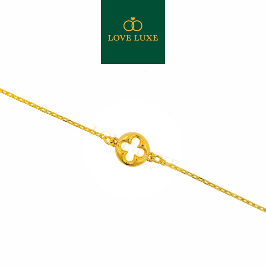Floral Clover Dainty Charm Lightweight Bracelet