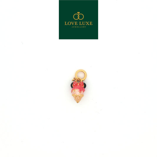 LOVE LUXE Minie Ice Cream Dangling Hard Gold Charm | Emas 916/22K