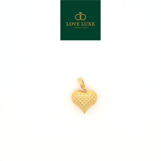 LOVE LUXE Love Gemuk Diamond Cut Dangling Hard Gold Charm | Emas 916/22K