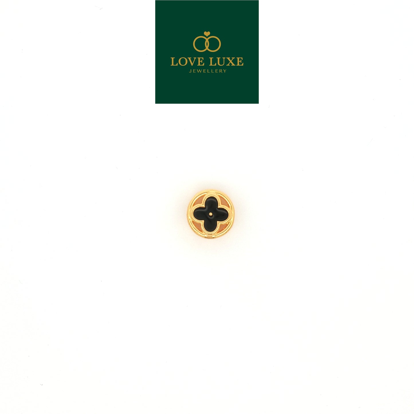 LOVE LUXE Clover Floral Round Stud Charm | Emas 916/22K