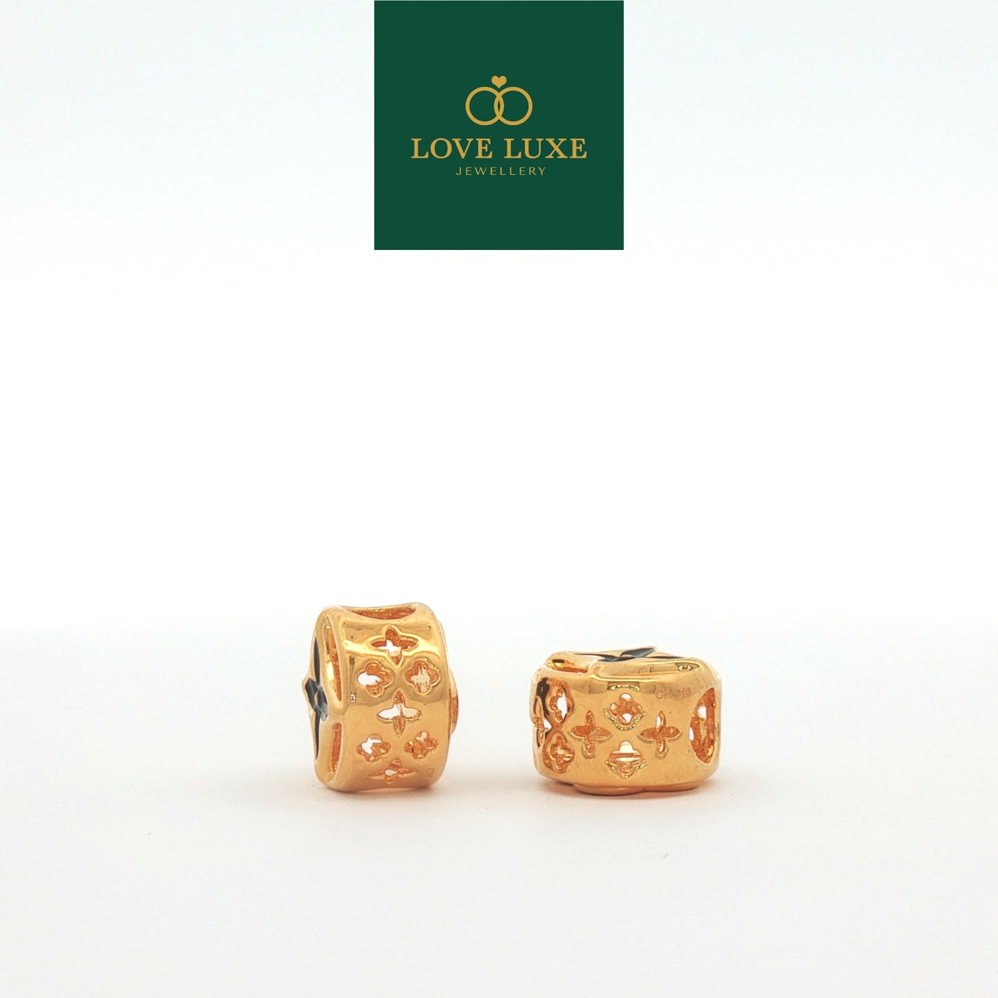 LOVE LUXE Clover Floral Round Stud Charm | Emas 916/22K