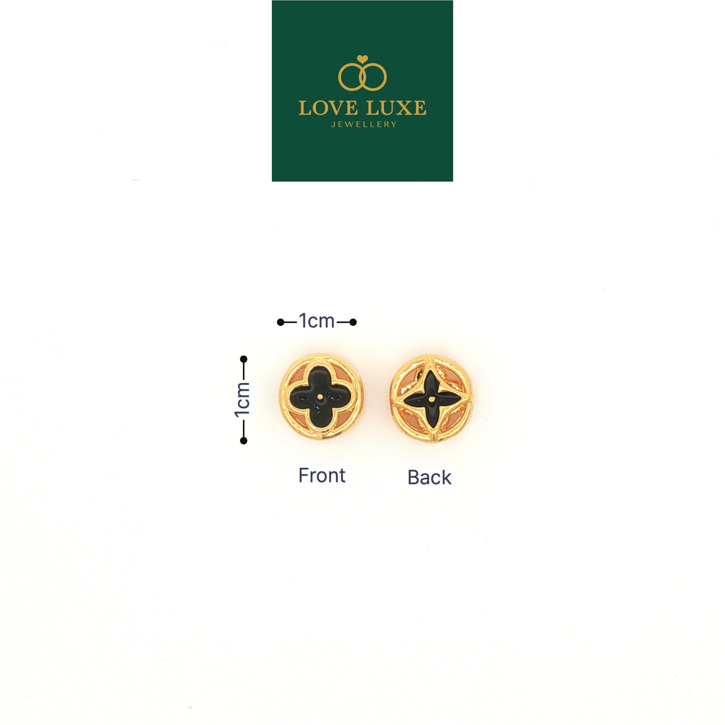 LOVE LUXE Clover Floral Round Stud Charm | Emas 916/22K