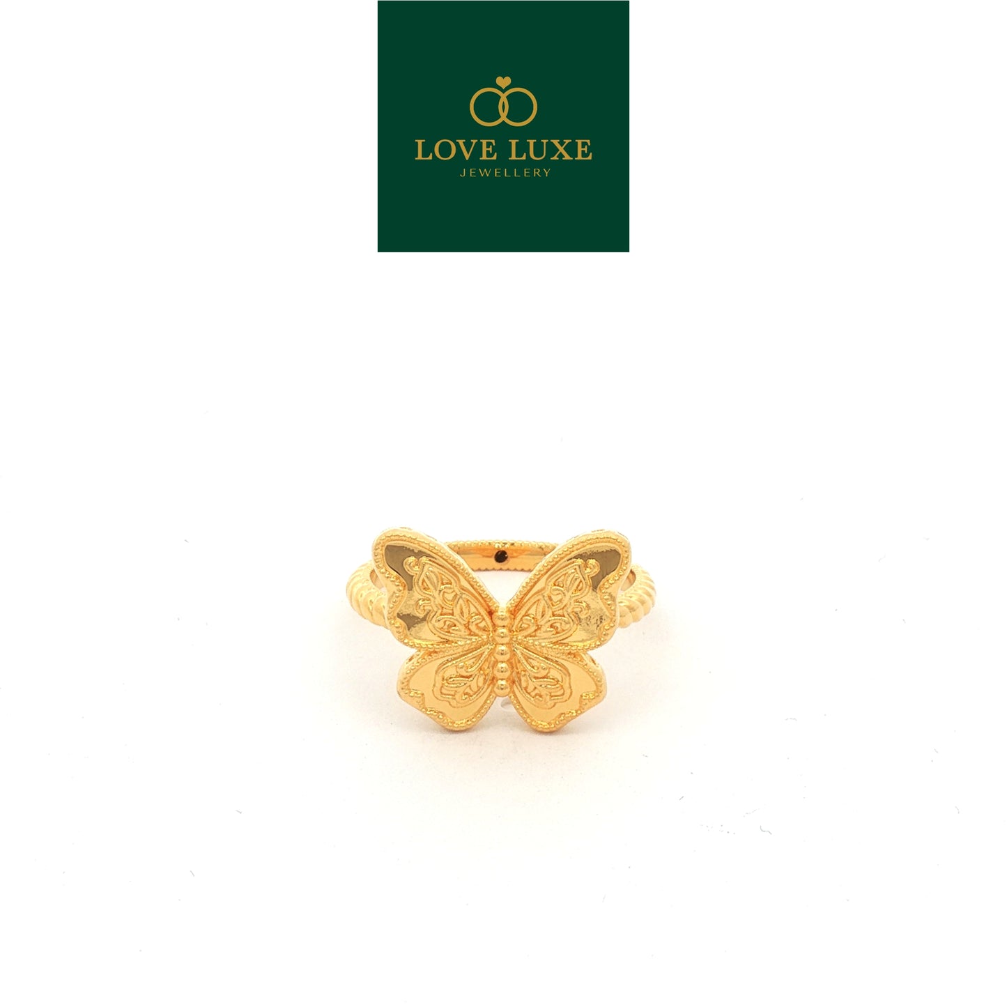 Floral Butterfly Layer 5D Hard Gold Ring | Emas 916/22K