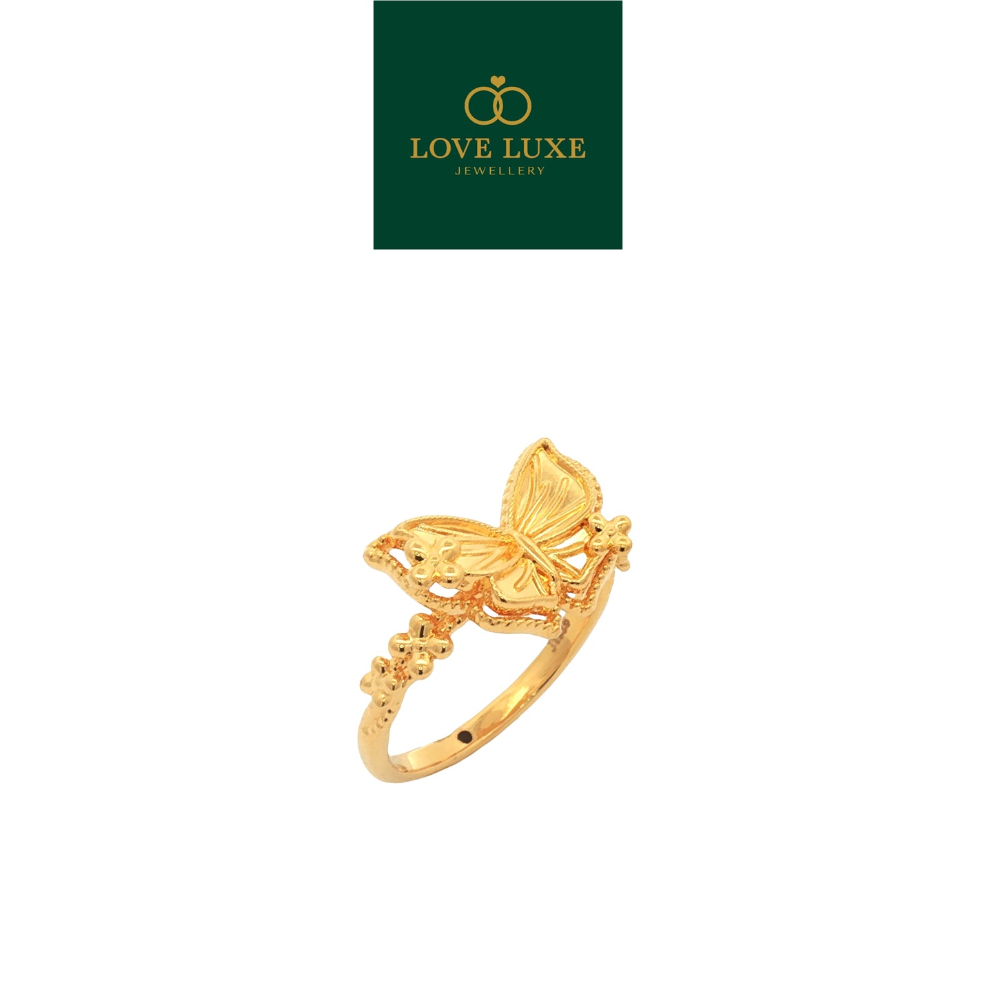 Wing Butterfly Layer 5D Hard Gold Ring | Emas 916/22K