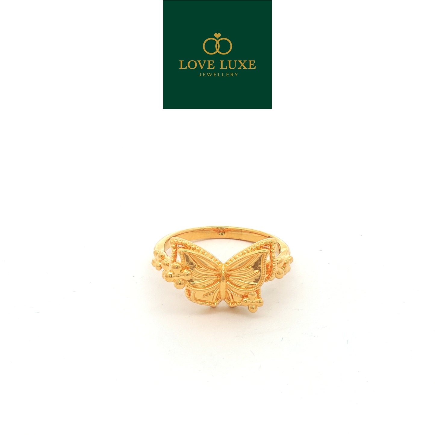 Wing Butterfly Layer 5D Hard Gold Ring | Emas 916/22K