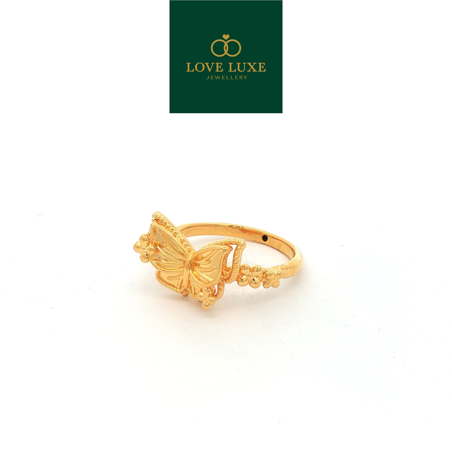 Wing Butterfly Layer 5D Hard Gold Ring | Emas 916/22K