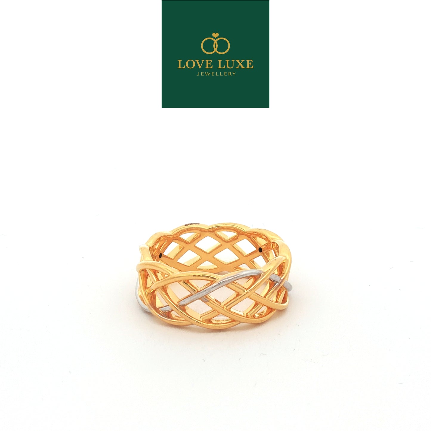 2C Rapunzel Braided 5D Hard Gold Ring | Emas 916/22K