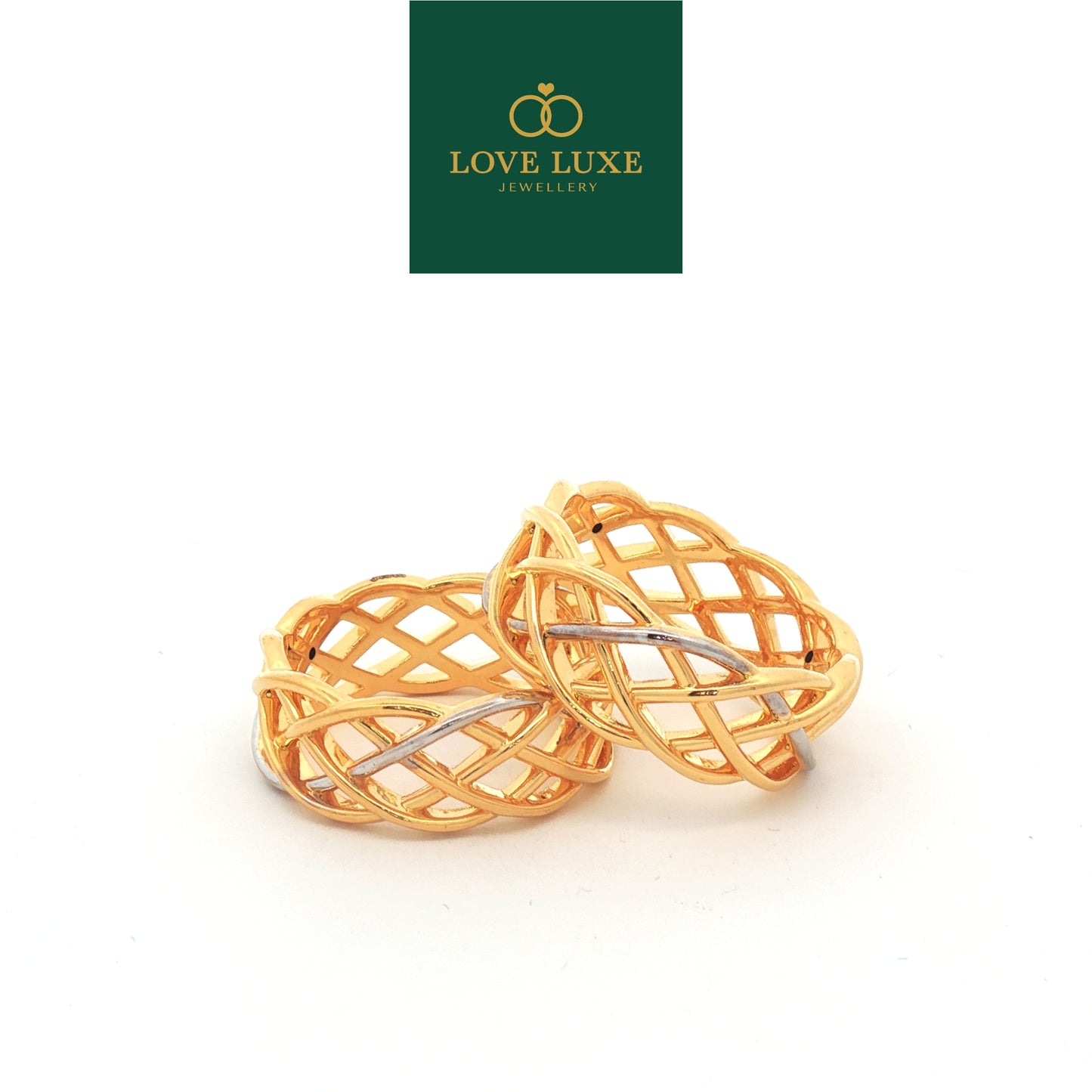 2C Rapunzel Braided 5D Hard Gold Ring | Emas 916/22K