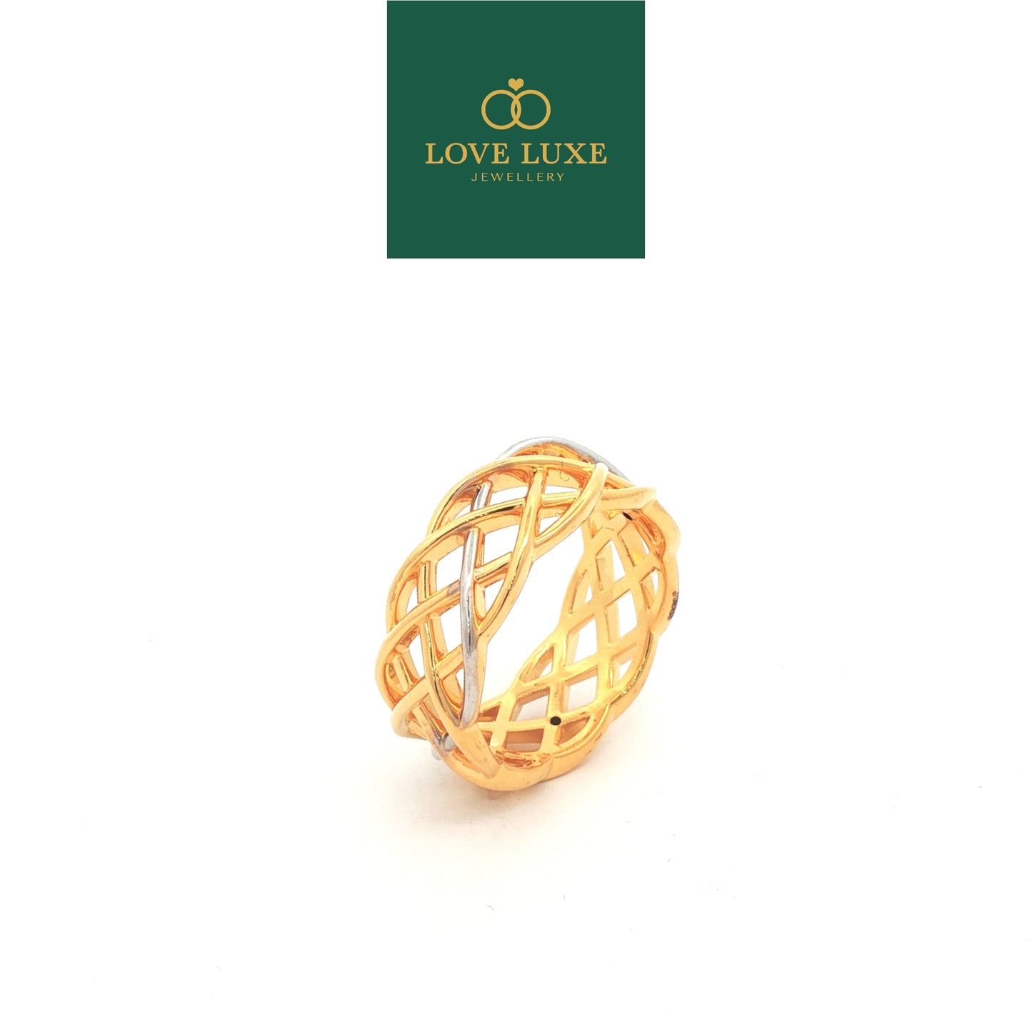 2C Rapunzel Braided 5D Hard Gold Ring | Emas 916/22K