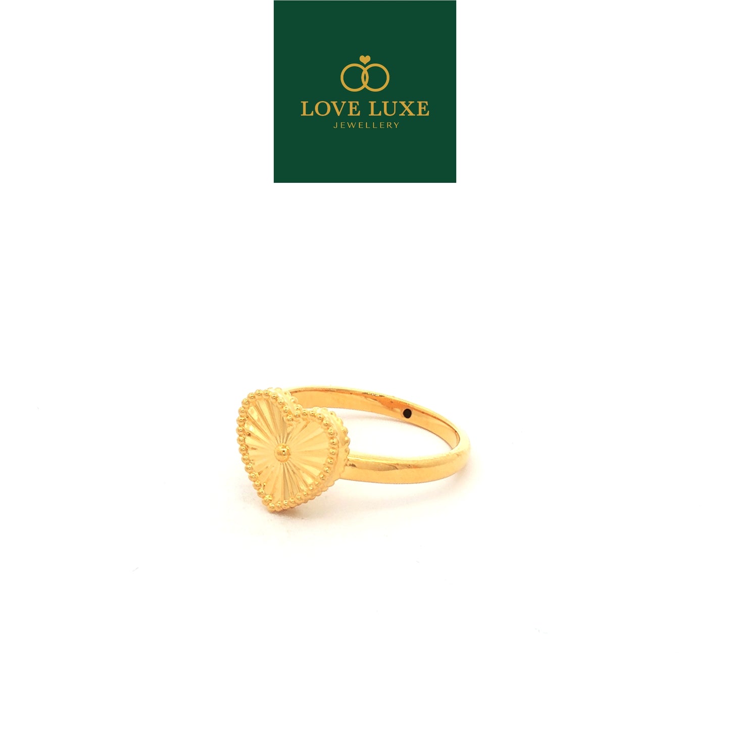 Starburst Heart Love 5D Hard Gold Ring | Emas 916/22K