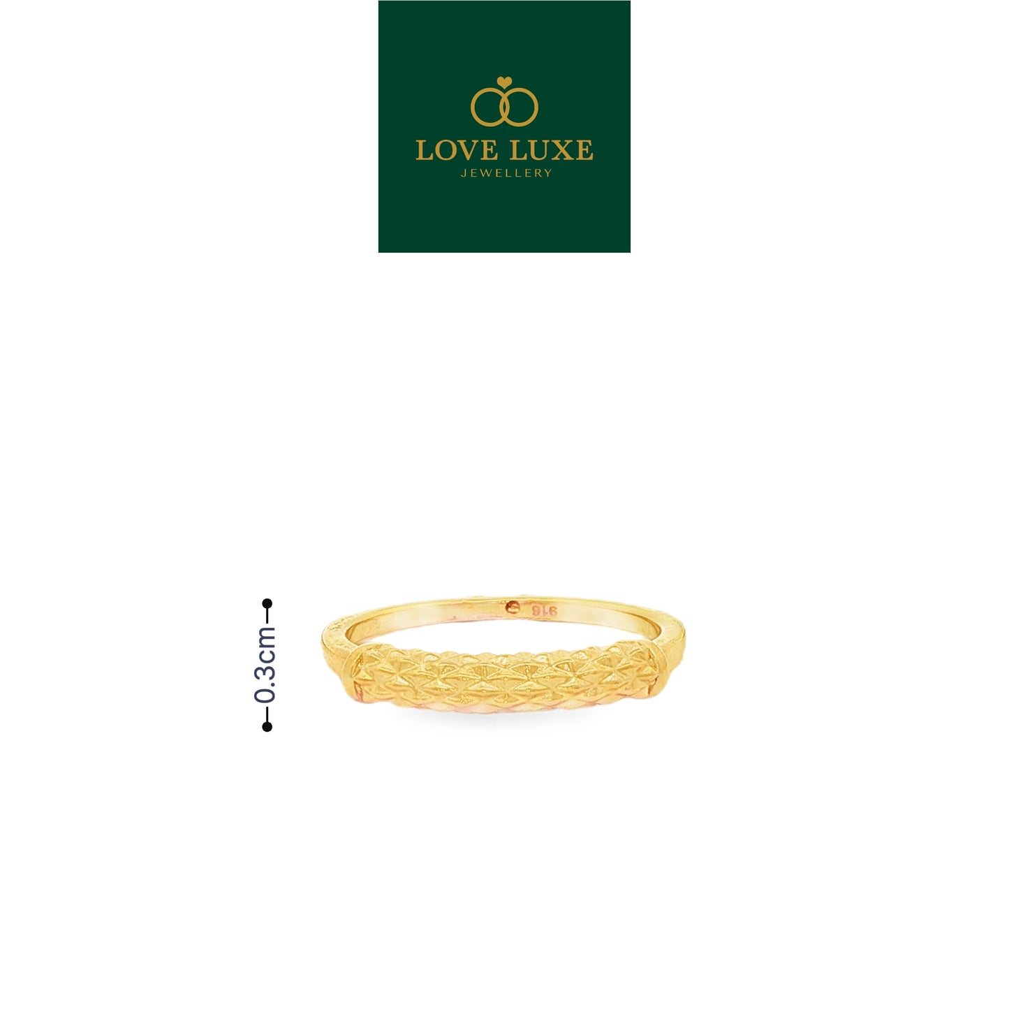 Eternity 5D Hard Gold Ring | Emas 916/22K