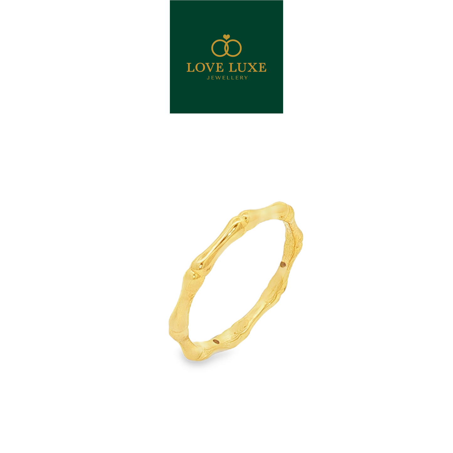Bamboo Bone 5D Hard Gold Ring | Emas 916/22K
