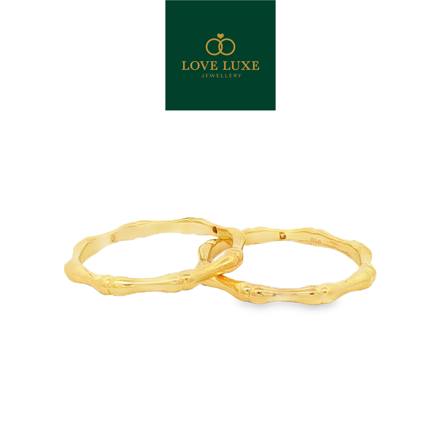 Bamboo Bone 5D Hard Gold Ring | Emas 916/22K