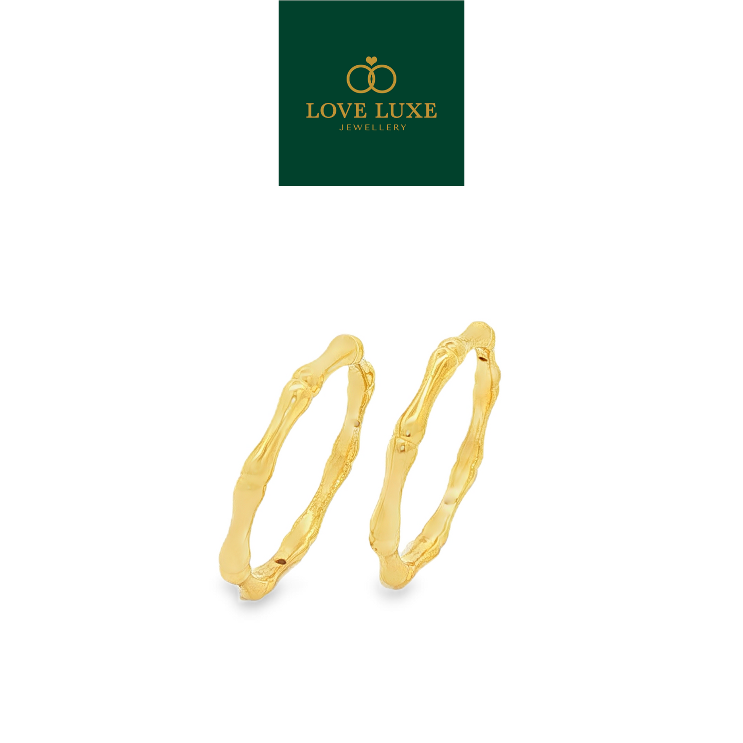 Bamboo Bone 5D Hard Gold Ring | Emas 916/22K