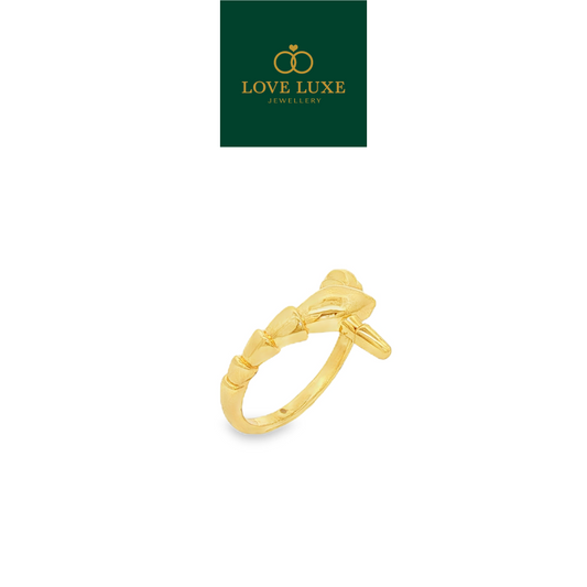 Golden Snake 5D Hard Gold Ring | Emas 916/22K