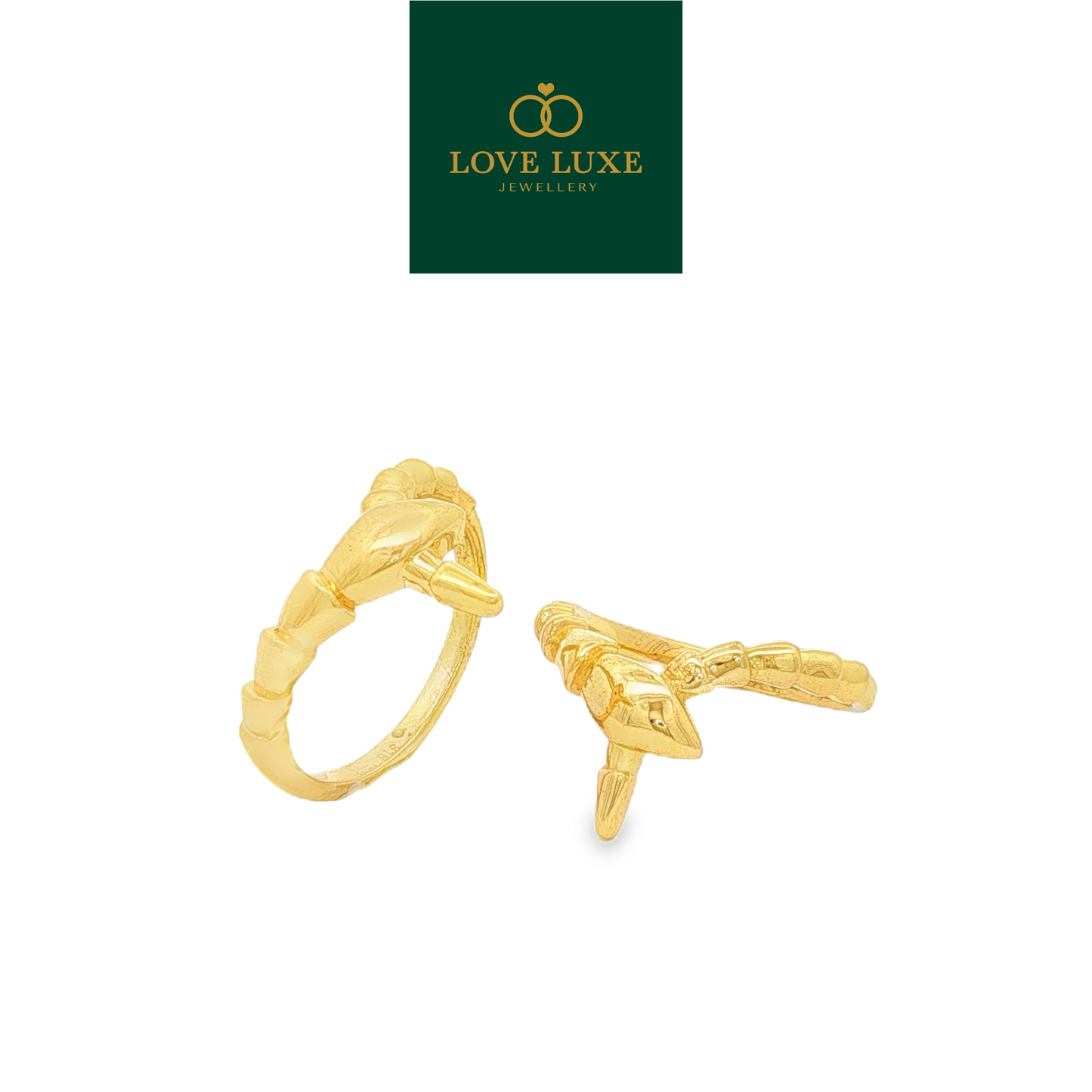 Golden Snake 5D Hard Gold Ring | Emas 916/22K