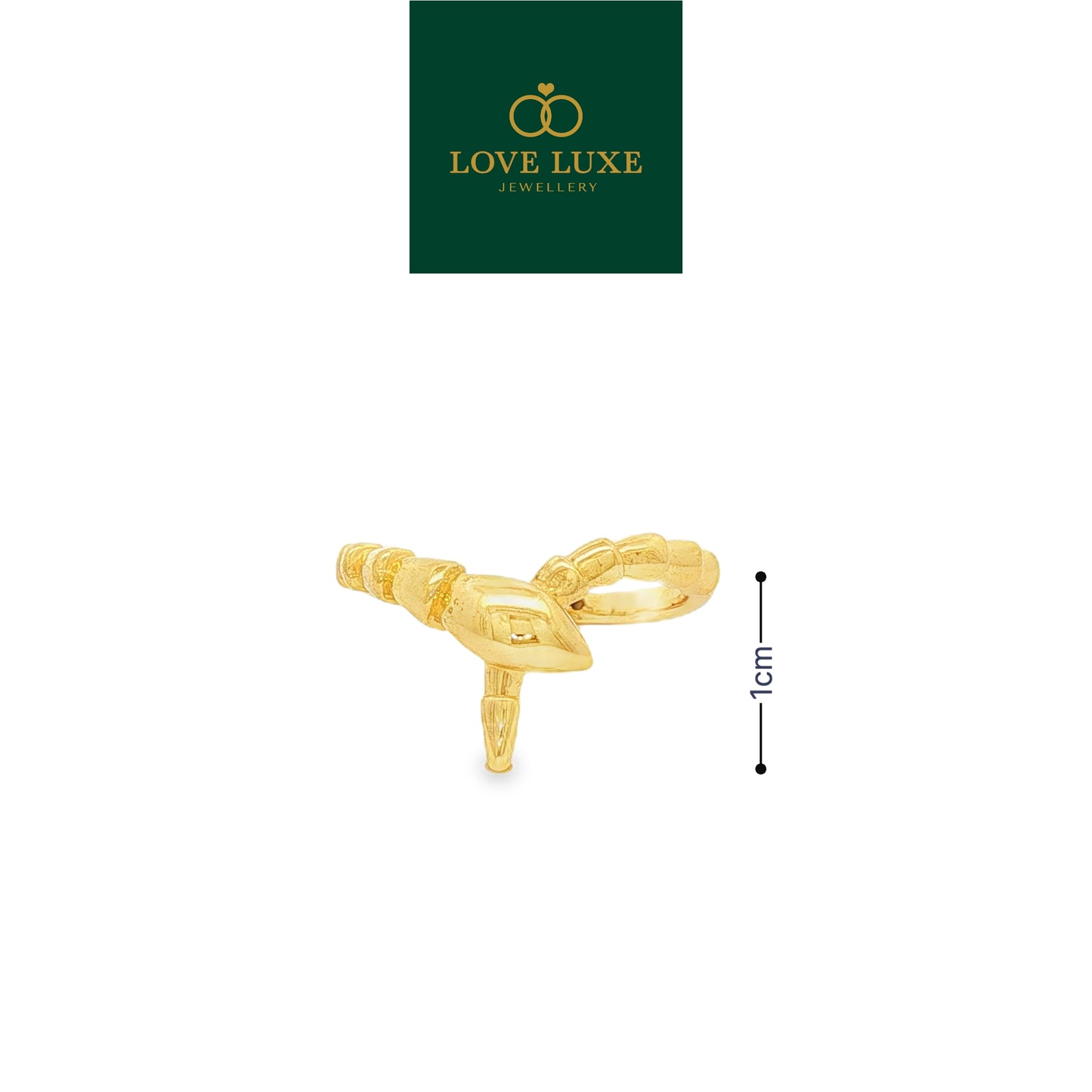 Golden Snake 5D Hard Gold Ring | Emas 916/22K