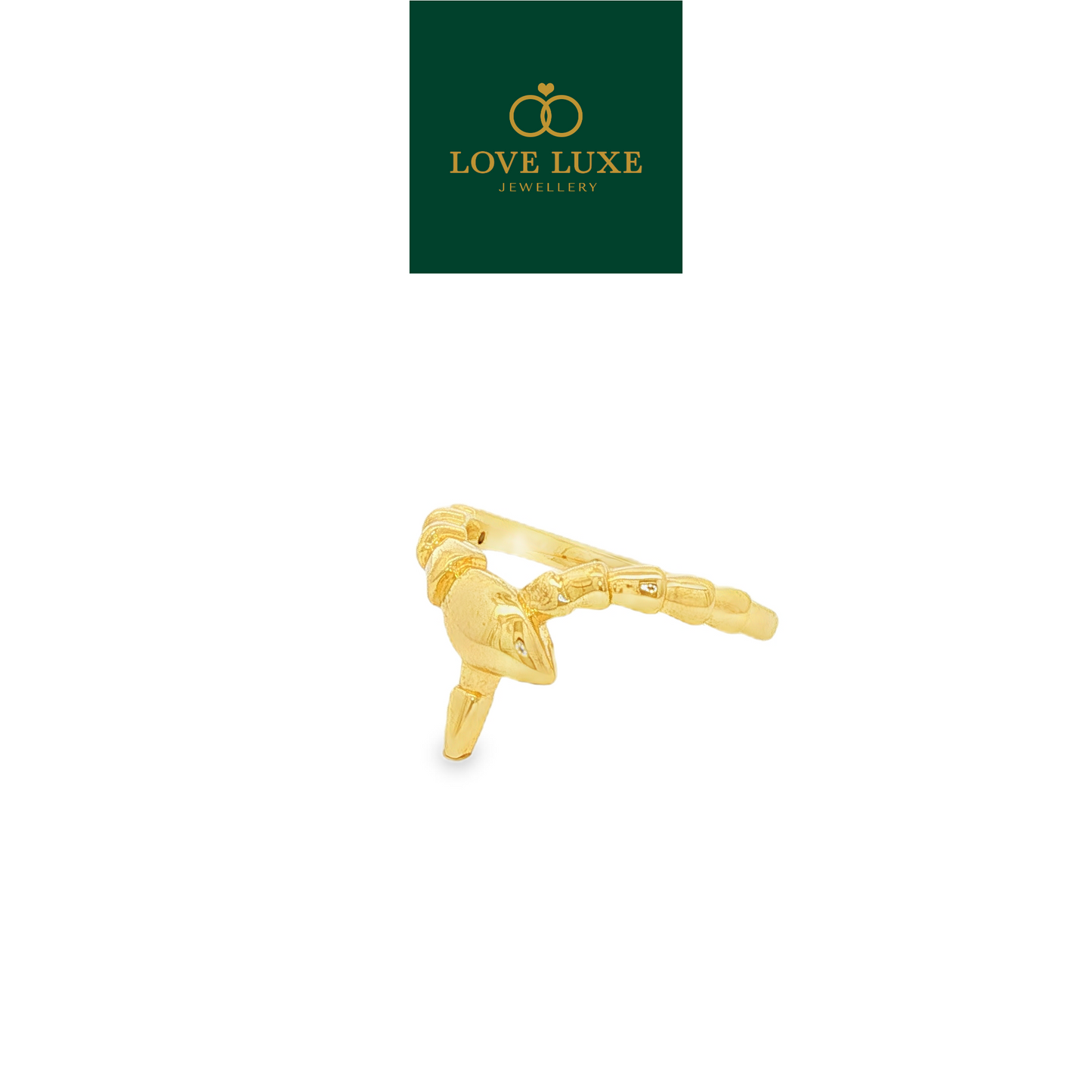 Golden Snake 5D Hard Gold Ring | Emas 916/22K