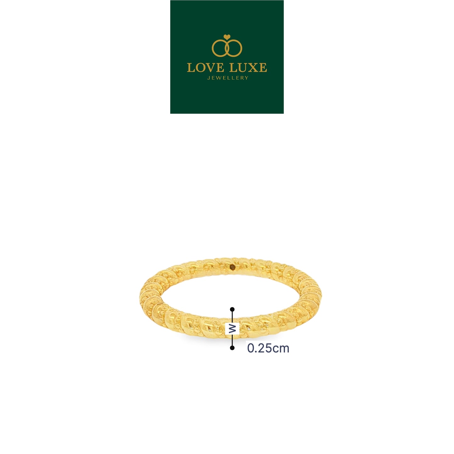 Cincin Ekor Kucing 5D Hard Gold Ring | Emas 916/22K