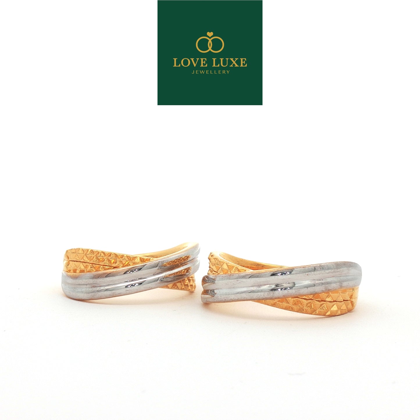 2C Double Crossover 5D Hard Gold Ring | Emas 916/22K