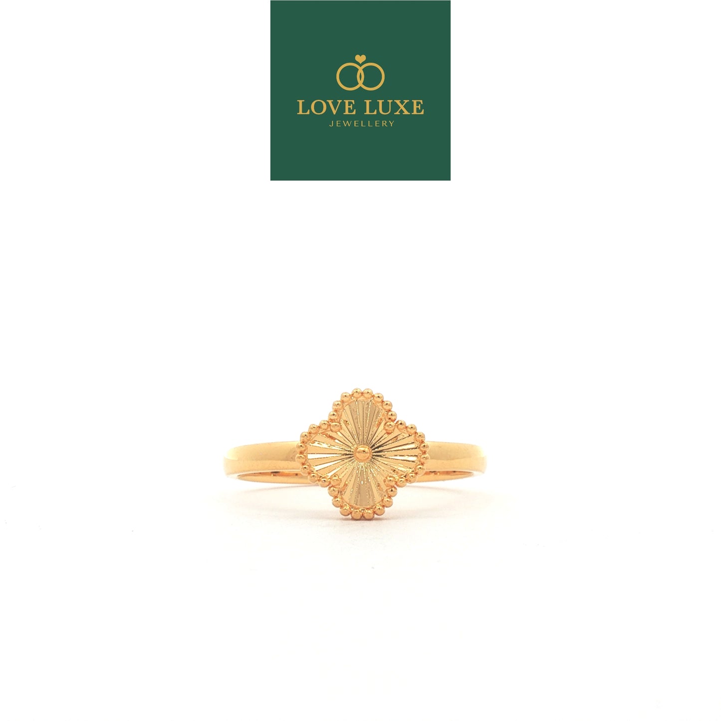 Cleef Clover Starburst Hard Gold Ring | Emas 916/22K