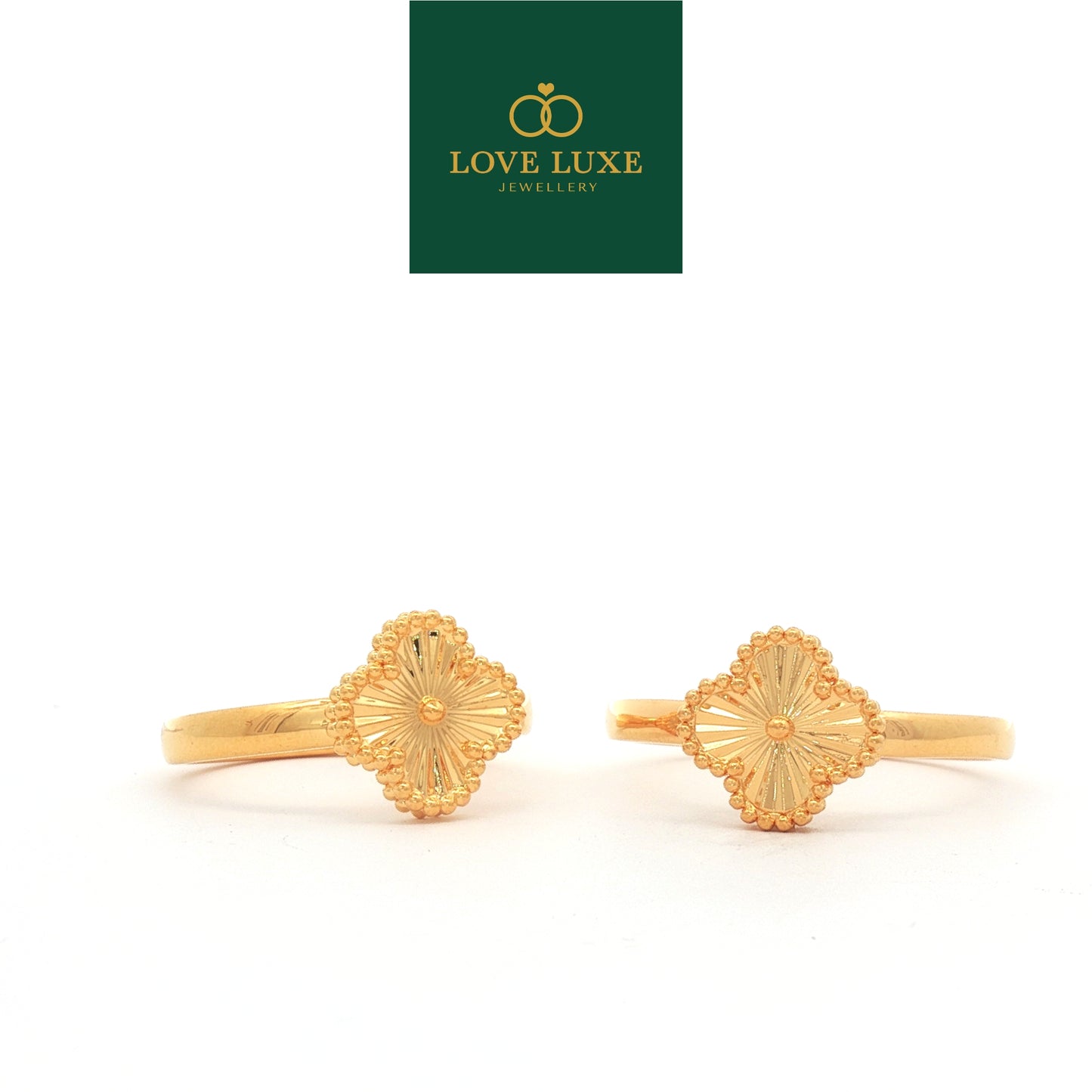 Cleef Clover Starburst Hard Gold Ring | Emas 916/22K